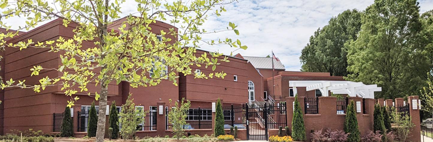 exterior photo of Switzer Library as seen from Alexander Street and Roswell Street