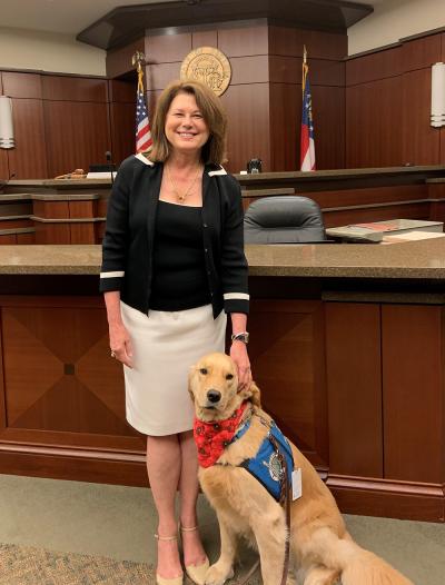Judge Staley and Service Dog Faith