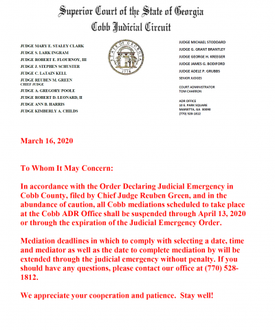 ADR COVID-19 Notice