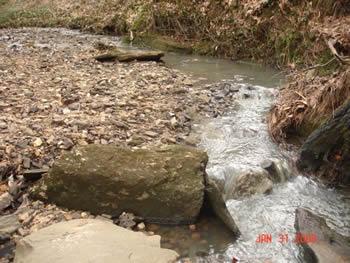 overflow into creek