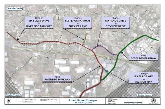 Six Flags Road Name Changes