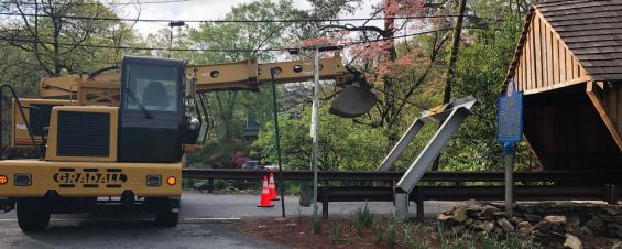 Picture of DOT crew working at the Covered Bridge