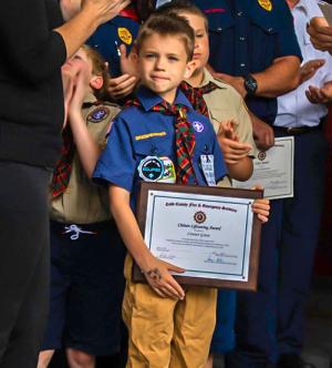 Connor Green Receiving Citizen Lifesaver Award