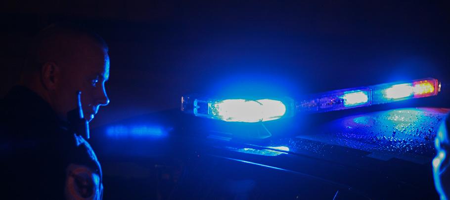 Police Officers Blue Lights