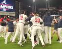 PICTURE OF BRAVES CELEBRATING NLCS WIN