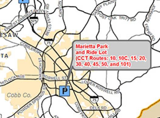CobbLinc Park and Ride Map