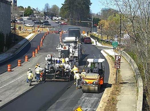 Resurfacing on Interstate North Parkway at Interstate North Circle, Cumberland - March 22, 2018