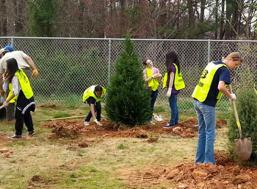 Cobb Trees Program Kids Planting