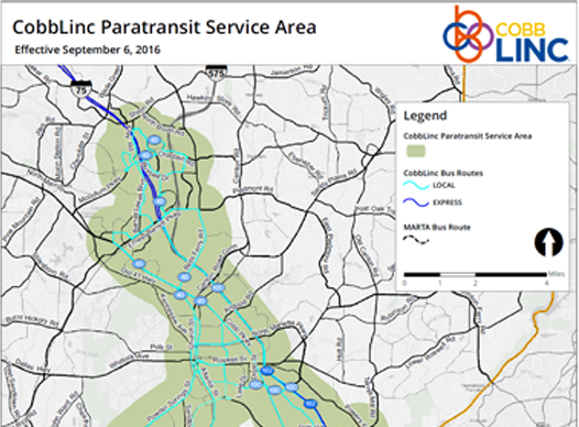 Thumbnail picture of the Paratransit Service Area map