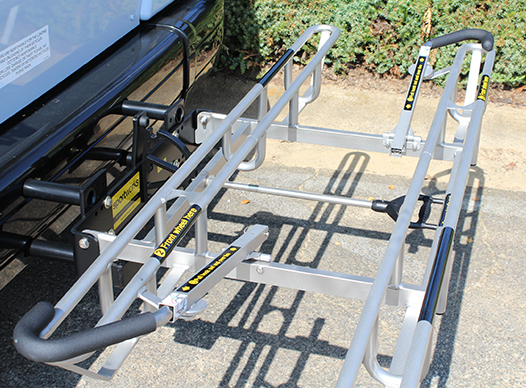 Picture of bike rack on front of CobbLinc bus