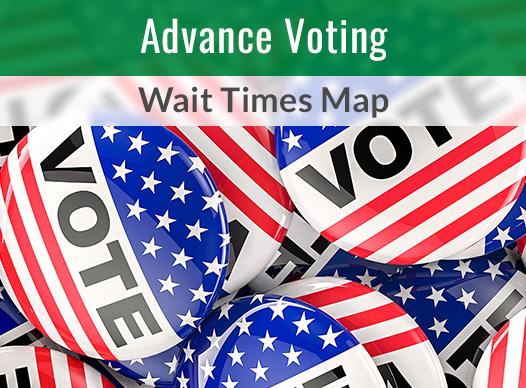 Advance Voting Wait Times Map