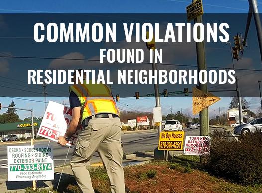 Common violations found in residential neighborhoods