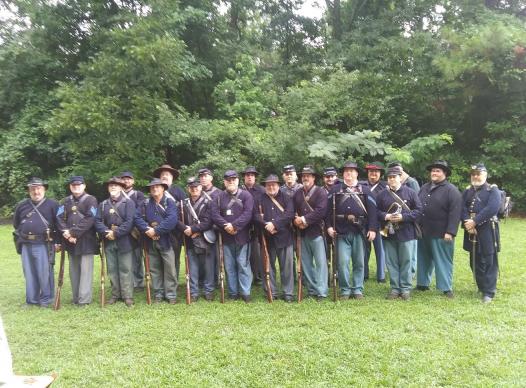 Union soldiers in line