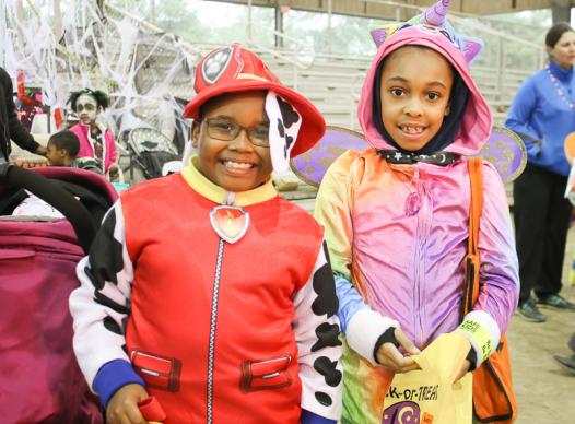 Photo of children dressed up for Halloween.