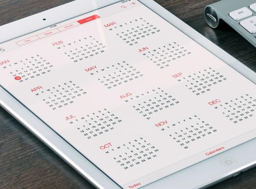 picture of calendar on ipad