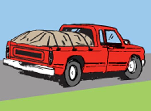 Secured load on truck