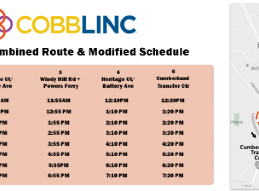Picture of combined route map and schedule