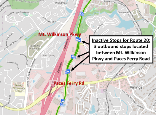 Map of Cumberland Parkway sidewalk closure location