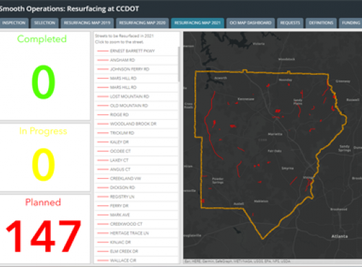 Screenshot showing the resurfacing story map