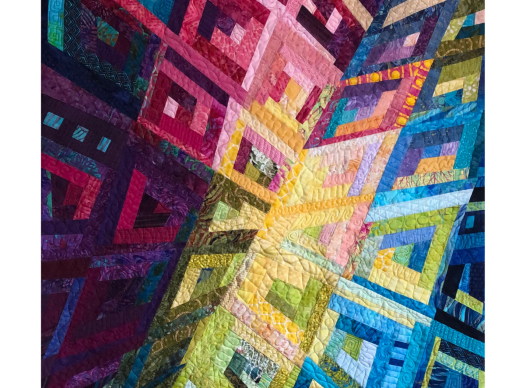 Log Cabin Abstract Colorful Quilt