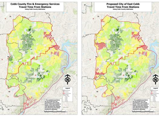 side by side fire response map