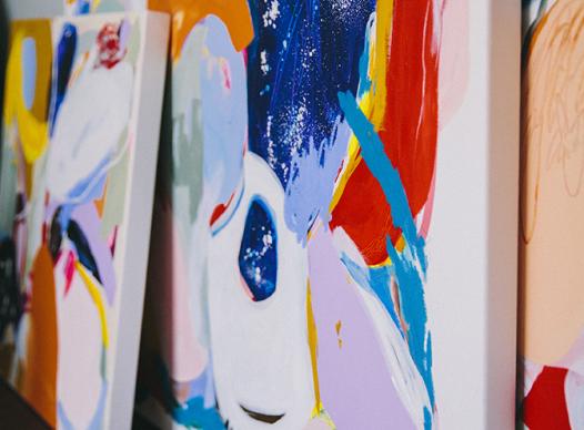 Canvas with abstract colors