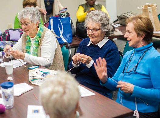 Seniors knitting