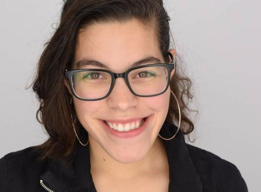 Woman smiling with glasses