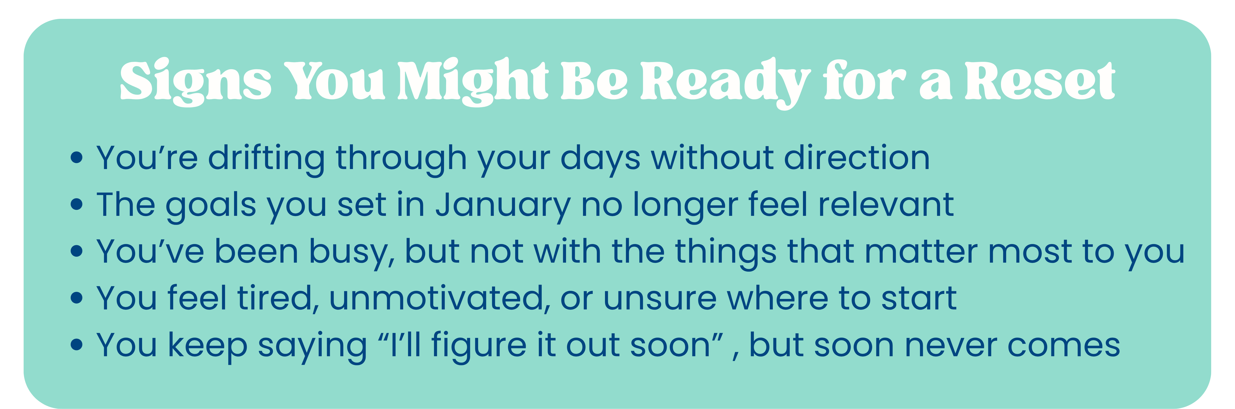 Summer Reset. Signs you might need a reset