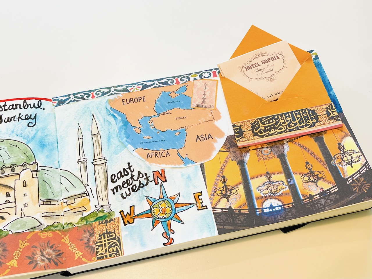 Hagia Sophia Istanbul Art Journal Page by Betsy Beier