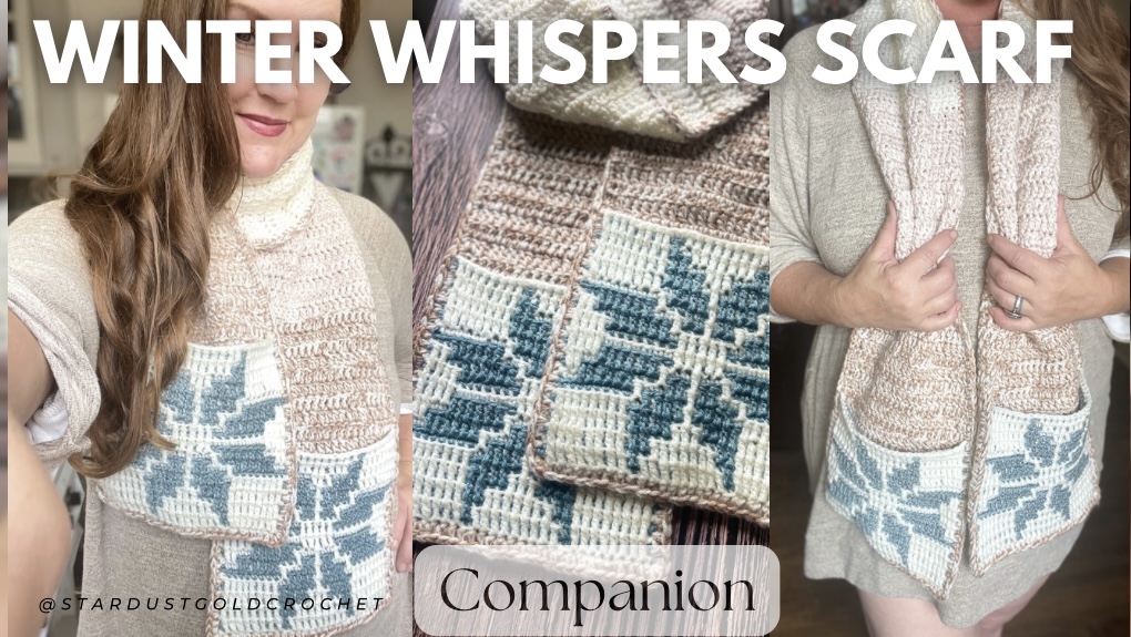 winter whispers mosaic crochet scarf
