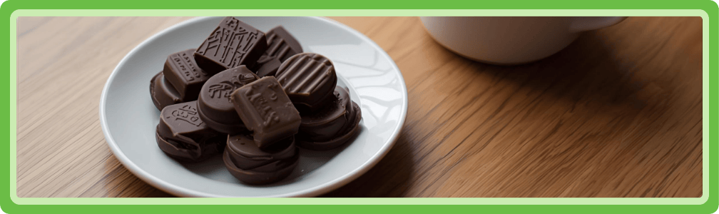 Schoteltje met suikervrije chocolade, gezond en lekker