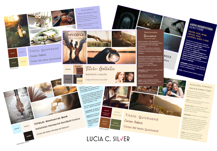 Moodboard and Social identity, esempi di Lucia C. Silver