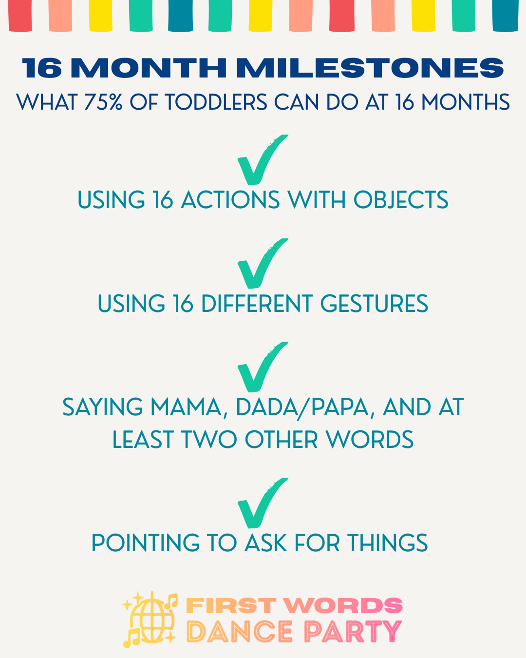 A checklist of milestones for children not talking by 18 months.