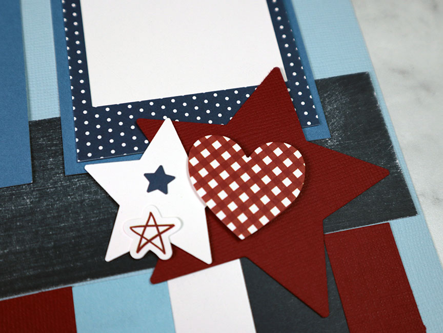 embellishment clusters with stickers, thescrapbookschool.com