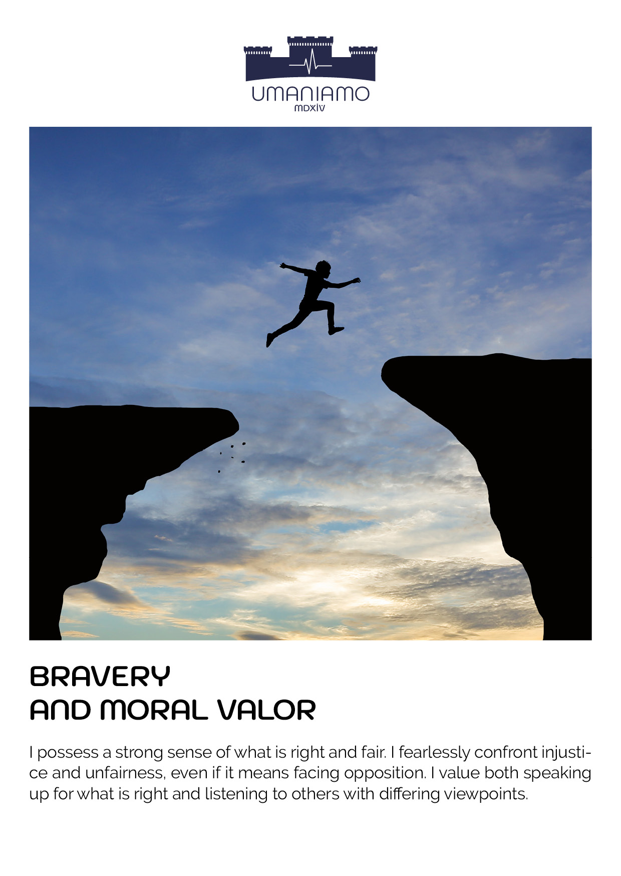 Bravery and Moral Valor REDISCOVER U Card image and affirmation