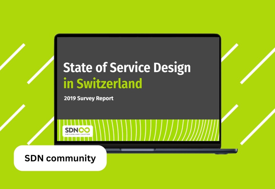 Mockup of the state of service design 2019 report in a laptop