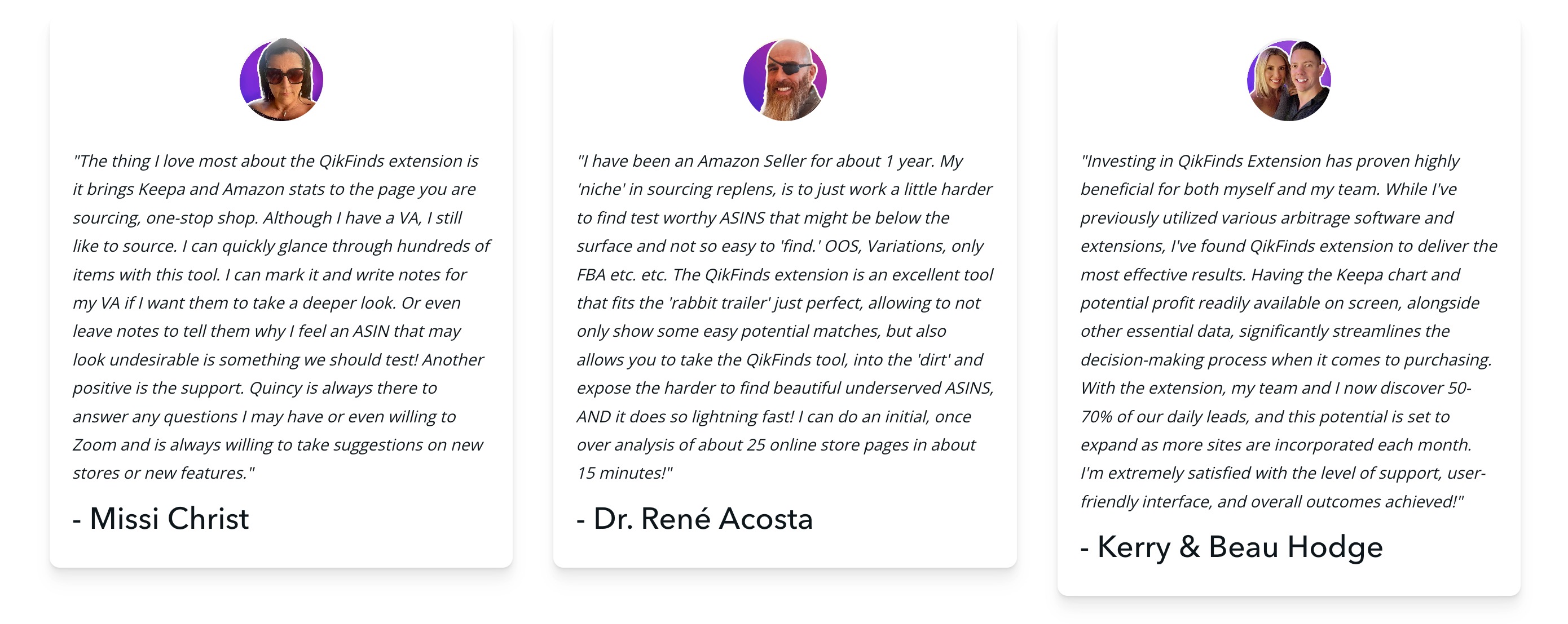 Qikfinds-extension testimonial