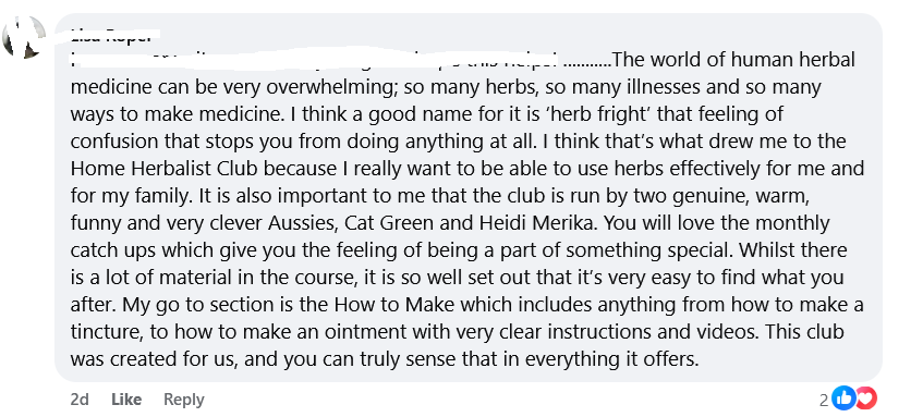 herbal education australia testimonial1