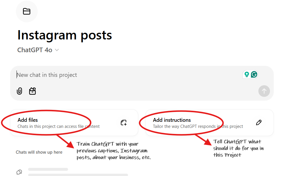 Adding files and instructions into ChatGPT Projects