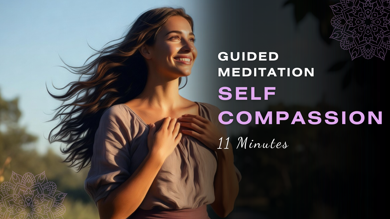 A woman outside with her hands on her chest and happy