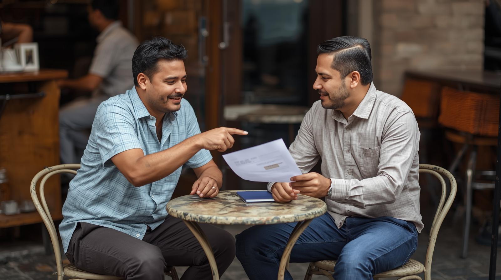 Self-employed professional discussing DBS requirements with client