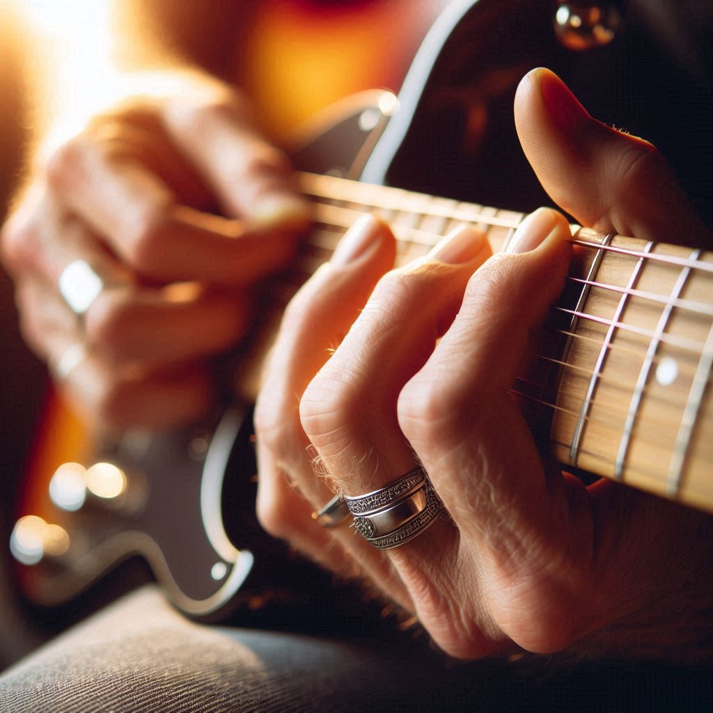 feeling the guitar fretboard under your fingertips