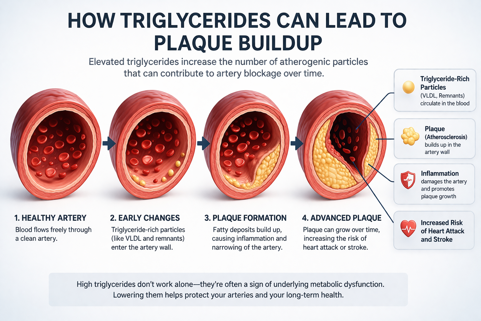 atherosclerosis plaque buildup in artery linked to elevated triglycerides
