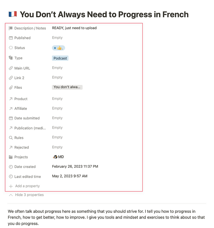 Comprendre les propriétés de bases de données sur Notion