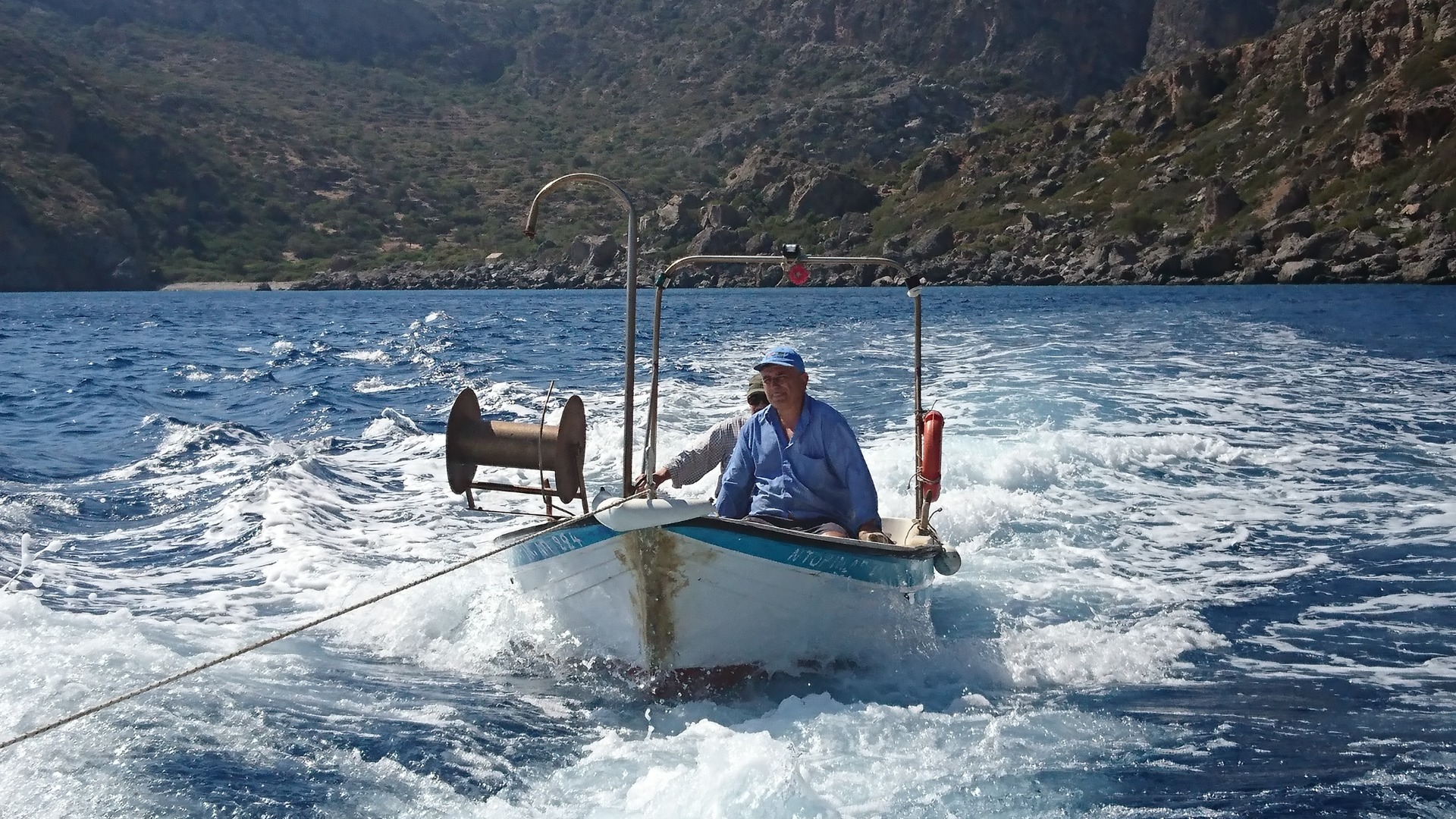 Leaving Ancient Lissos to return to Sougia Harbour