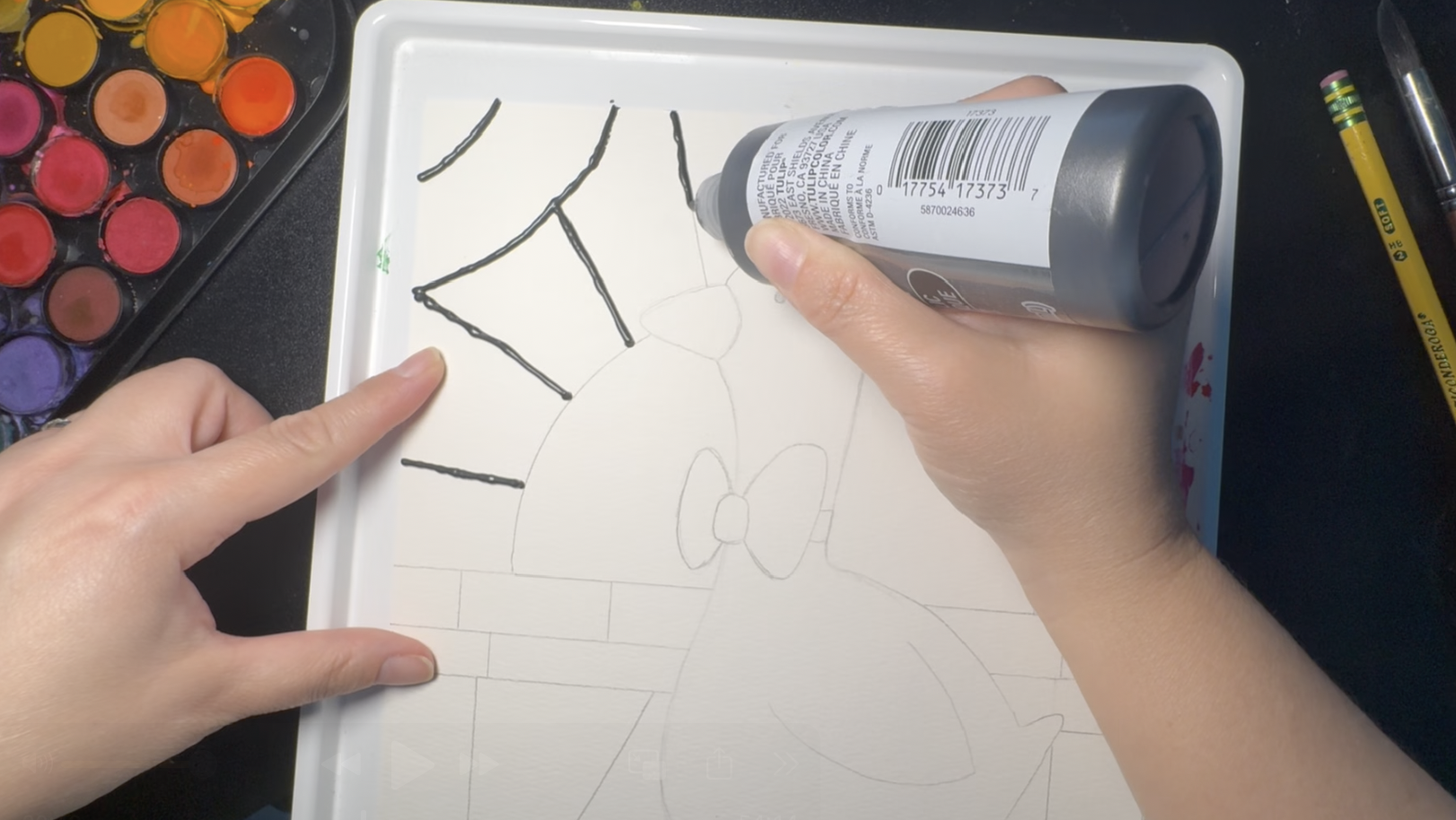 Using a slow and steady pace is key with puff paint