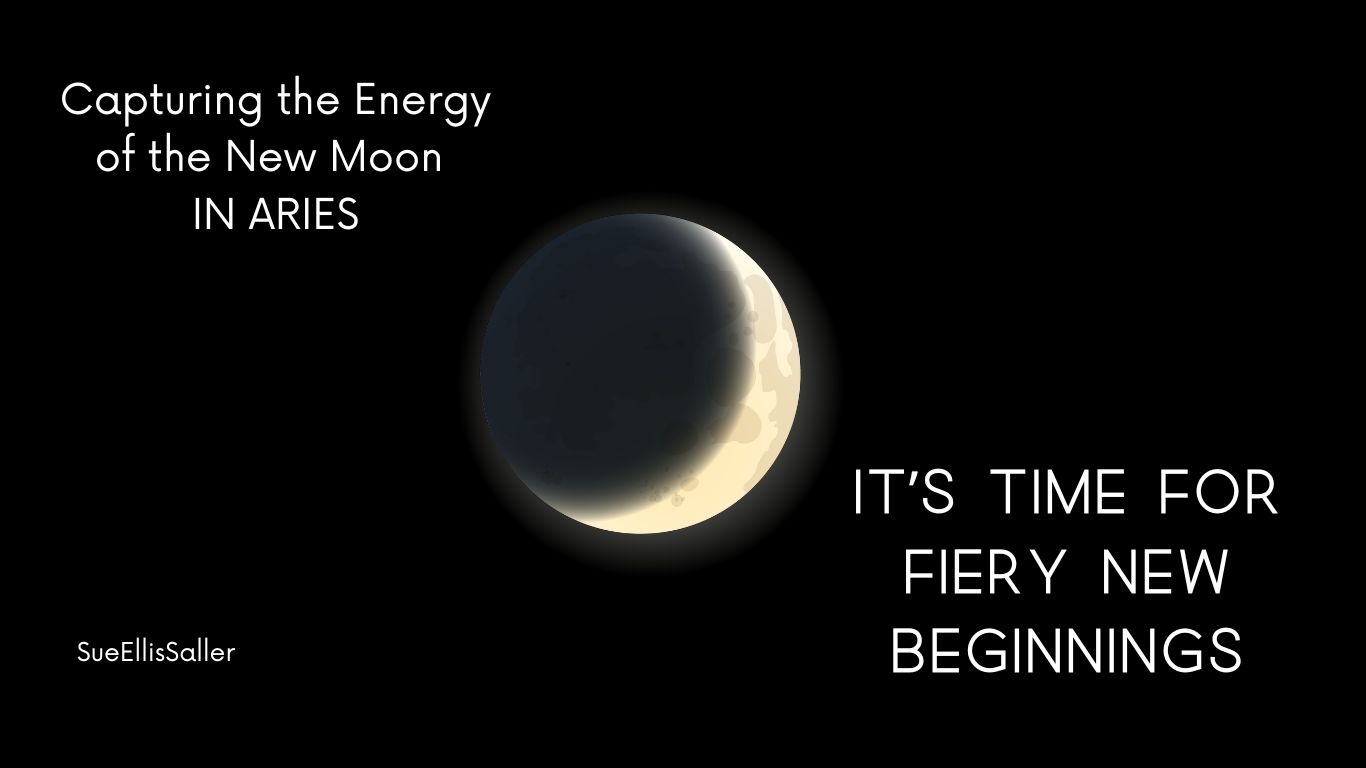 New Moon on black background