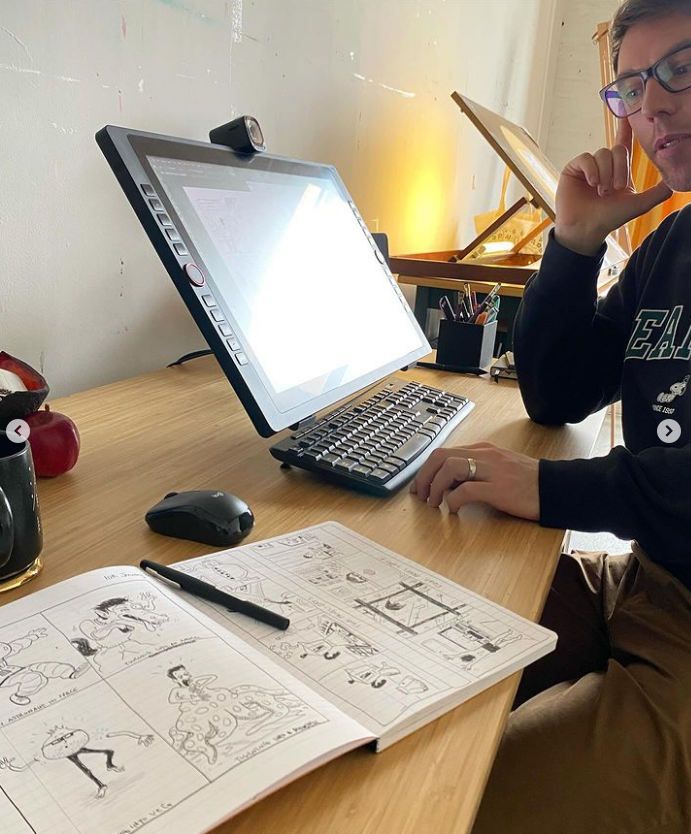 Adam in his animation studio