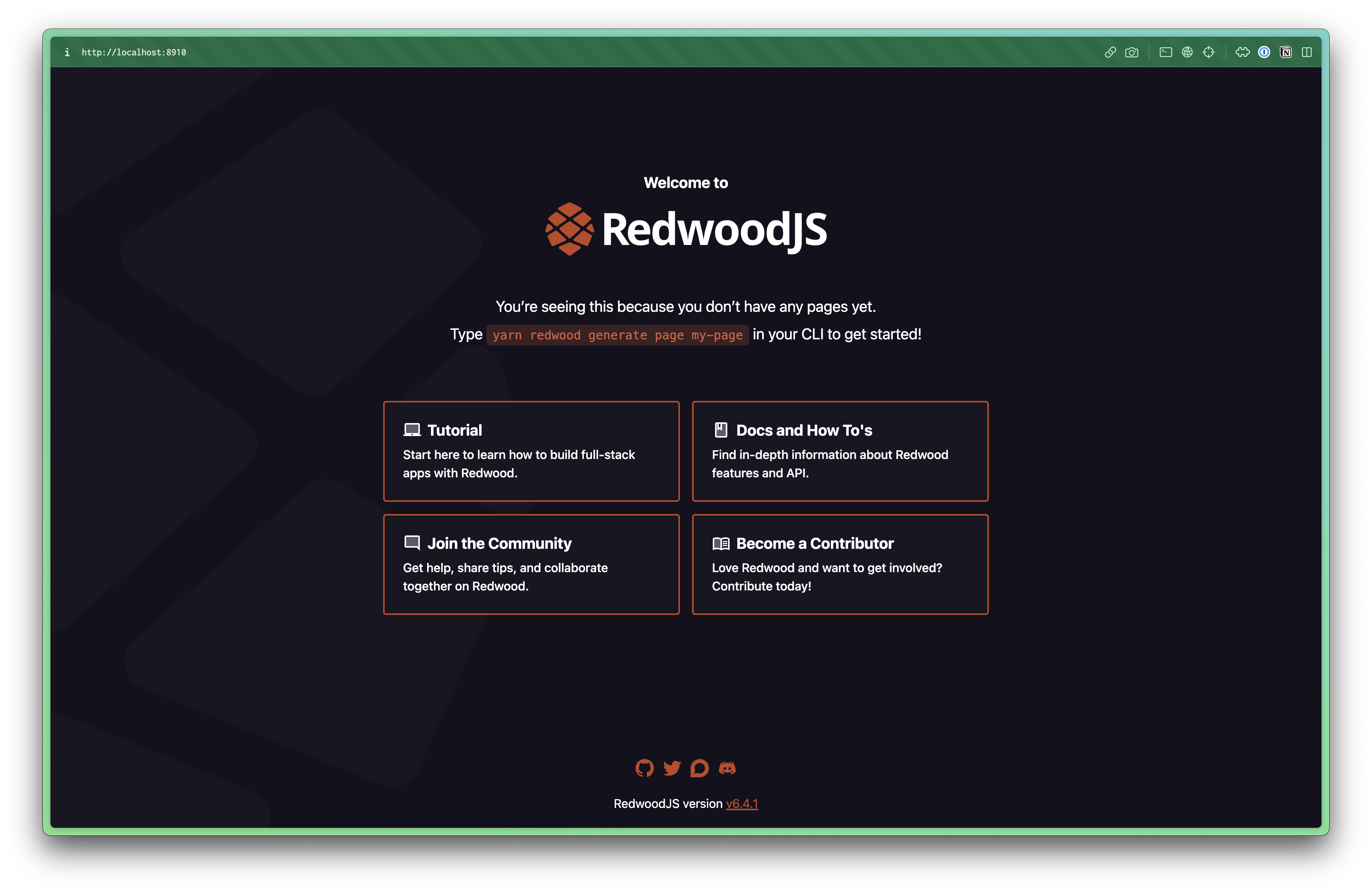 Redwood Splash page